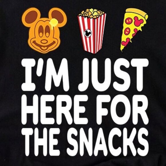 Disney Teacher Meme T Shirt Im Just Here For The Snacks Graphic Fan Gift Retro T - Picture 2 of 5